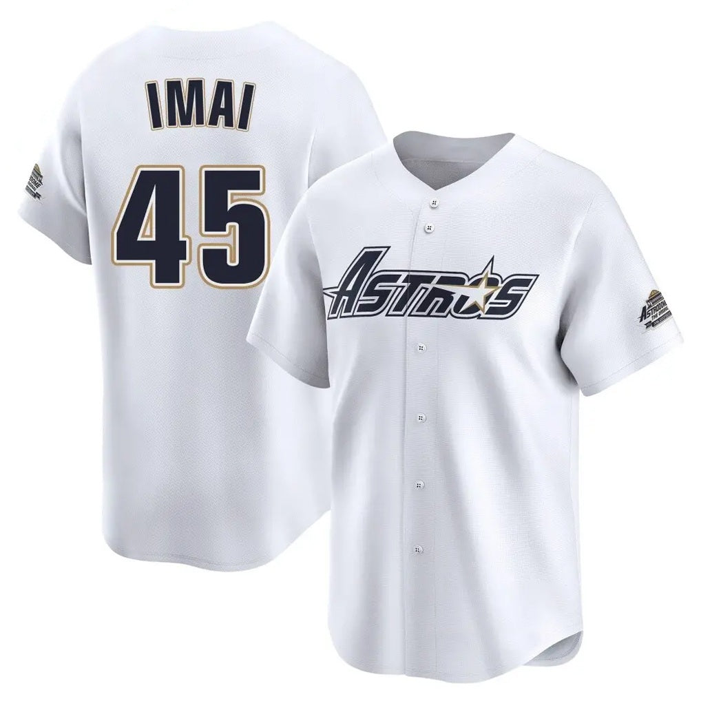 Houston Astros #45 Tatsuya Imai Player White CONTON Throwback Cooperstown Collection Limited Stitched Jerseys
