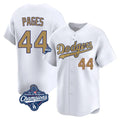 Los Angeles Dodgers #44 Andy Pages Player White Gold CONTON World Series Meet Collection Limited Home Stitched Jerseys