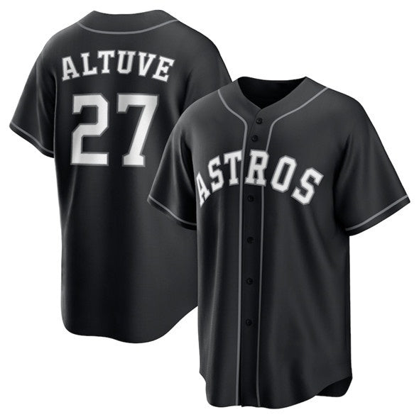 Houston Astros #27 Jose Altuve Black CONTON Lights Out Limited Stitched Jersey