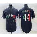 Houston Astros #44 Yordan Alvarez Number Mexico Black CONTON Cool Base Stitched Jersey