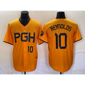 Pittsburgh Pirates #10 Bryan Reynolds Number Gold CONTON 2023 City Connect Stitched Jersey 2