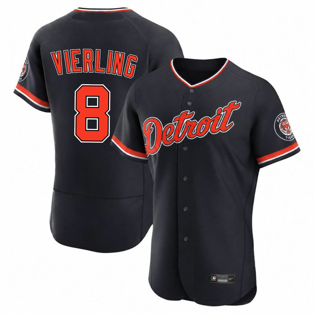 Detroit Tigers #8 Matt Vierling Player Navy CONTON Limited Elite Home Game Stitched Jerseys