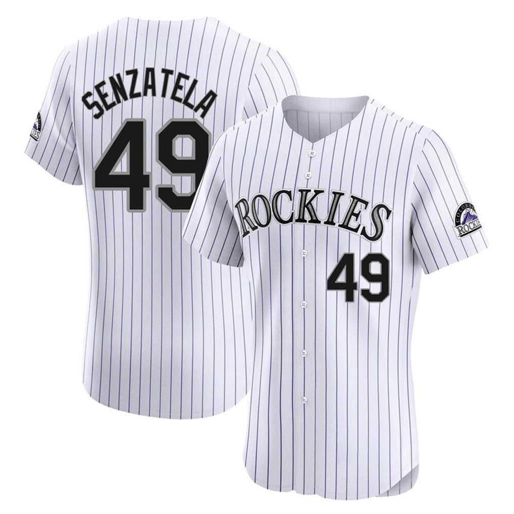 Colorado Rockies #49 Antonio Senzatela Player White CONTON Limited Elite Home Stitched Jerseys