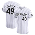 Colorado Rockies #49 Antonio Senzatela Player White CONTON Limited Elite Home Stitched Jerseys