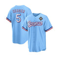 Texas Rangers #5 Corey Seager Blue CONTON 2023 World Series Stitched Jersey
