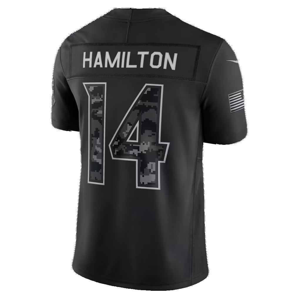 B.Ravens #14 Kyle Hamilton Black 2026 Salute to Service Stitched Limited Football jersey CONTON