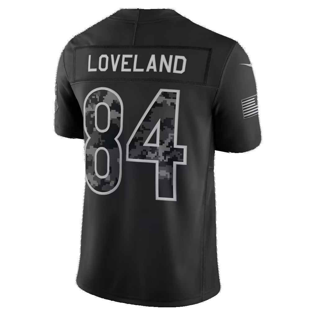 C.Bears #84 Colston Loveland Black 2026 Salute to Service Stitched Limited Football jersey CONTON