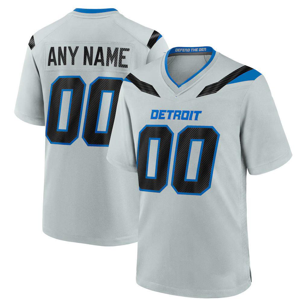 Custom D.Lions Silver 2026 Rivalries Collection Game Jersey CONTON