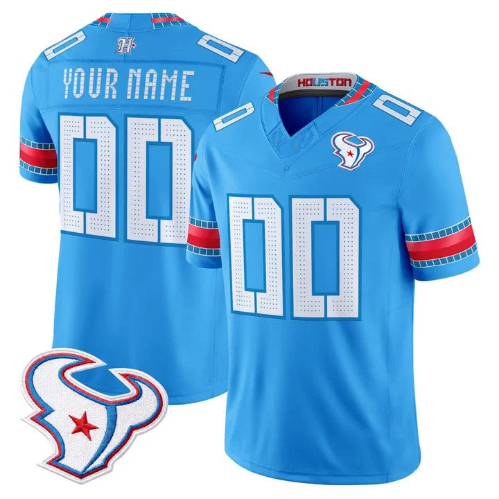 Custom H.Texans Rivalries Blue Jersey CONTON - All Stitched Jersey CONTON