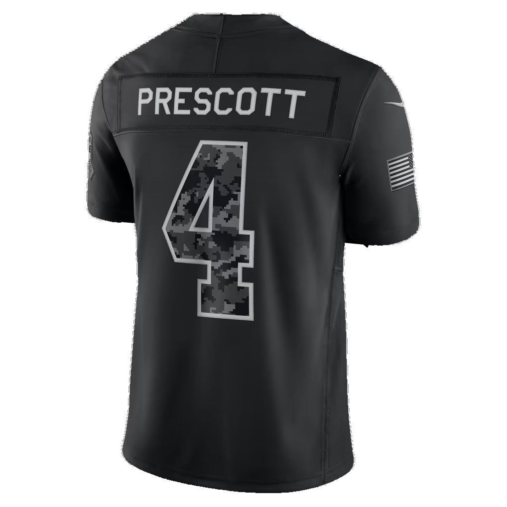 D.Cowboys #4 Dak Prescott Black 2026 Salute to Service Stitched Limited Football jersey CONTON