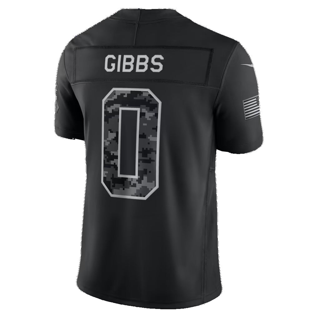D.Lions #0 Jahmyr Gibbs Black 2026 Salute to Service Stitched Limited Football jersey CONTON