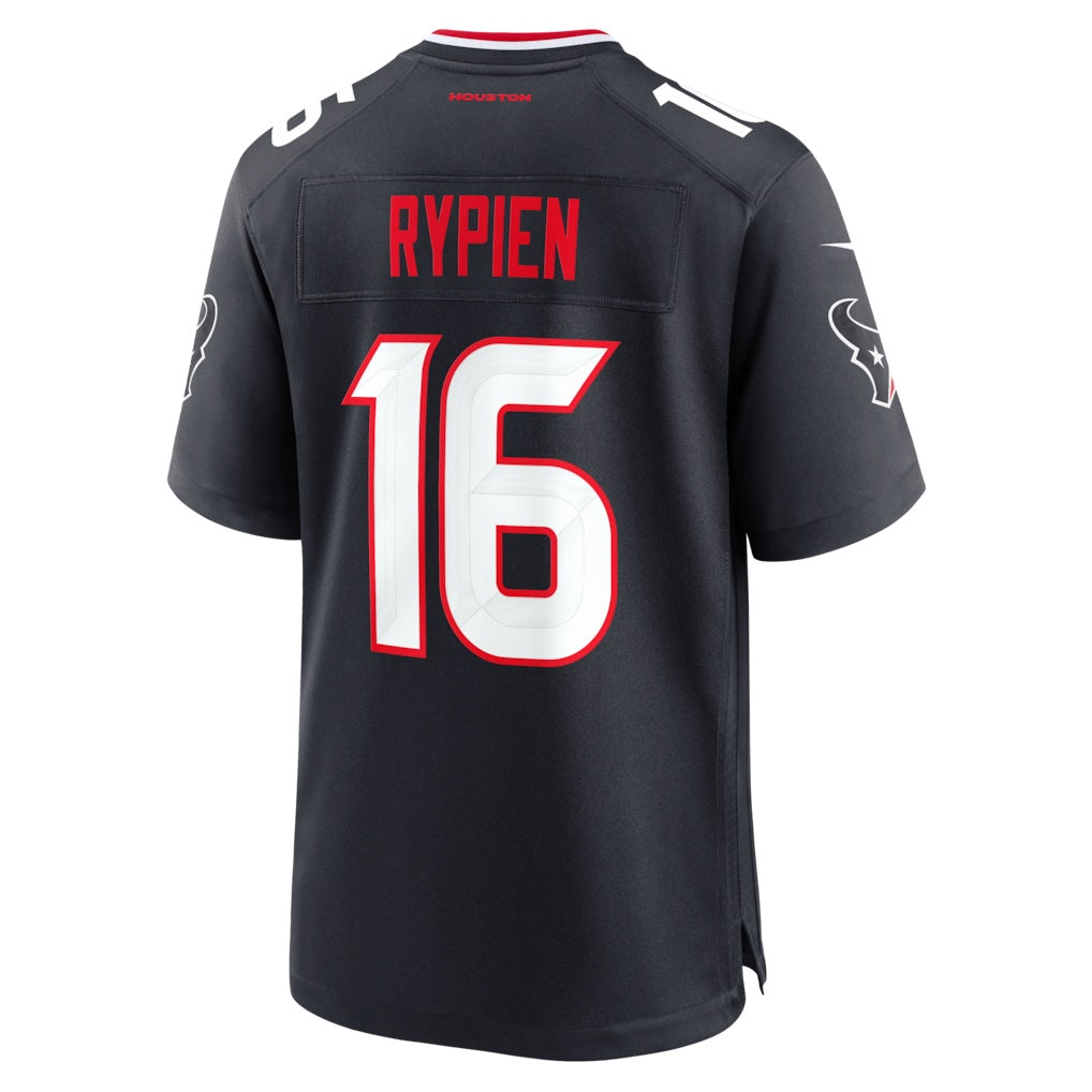 H.Texans #16 Brett Rypien Navy Team Game Jersey CONTON