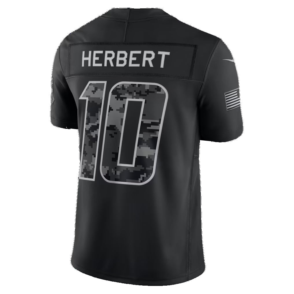 LA.Chargers #10 Justin Herbert Black 2026 Salute to Service Stitched Limited Football jersey CONTON