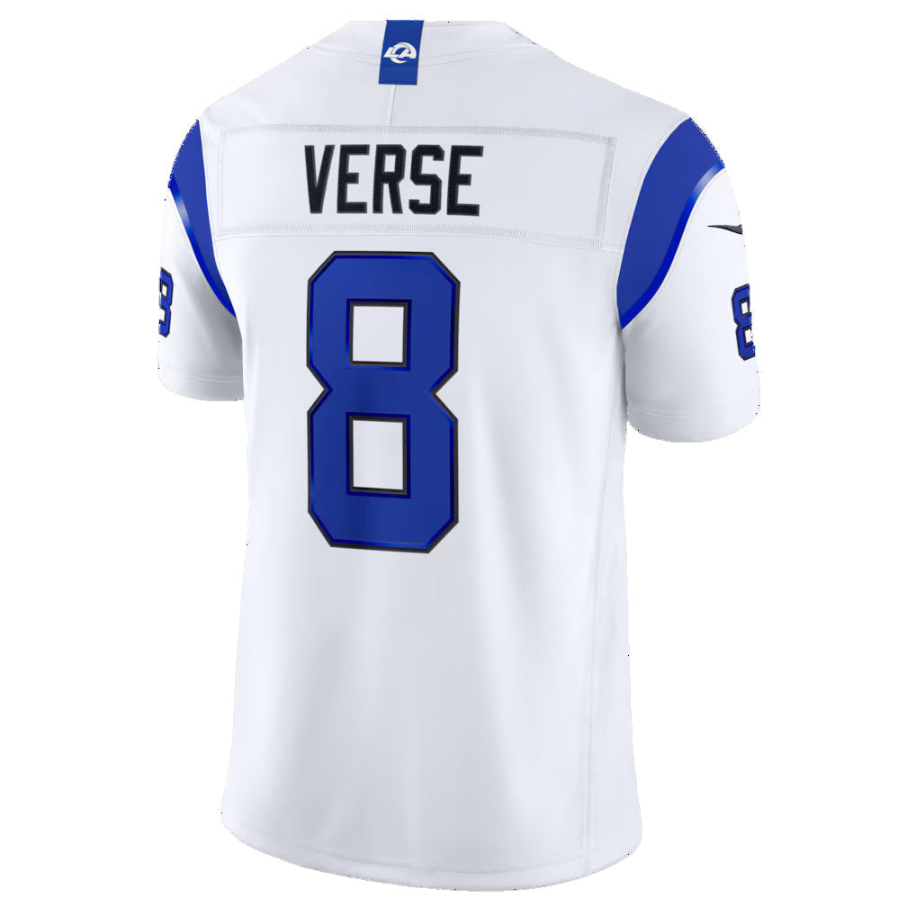 LA.Rams #8 Jared Verse White Alternate Fearsome White Vapor F.U.S.E. Stitched Limited Jersey CONTON