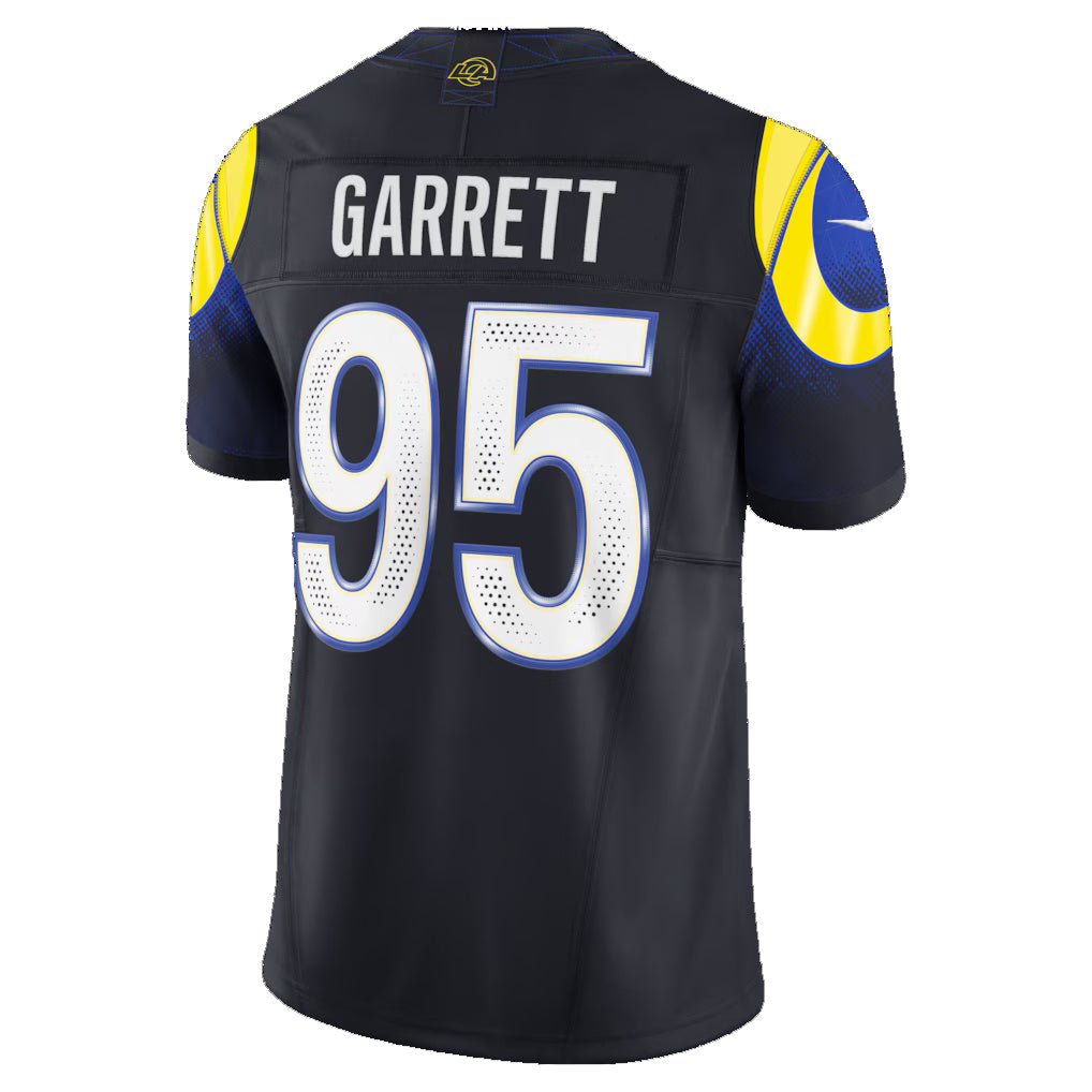 LA.Rams #95 Myles Garrett Dark Blue Rivalries Collection Stitched Limited Jersey CONTON
