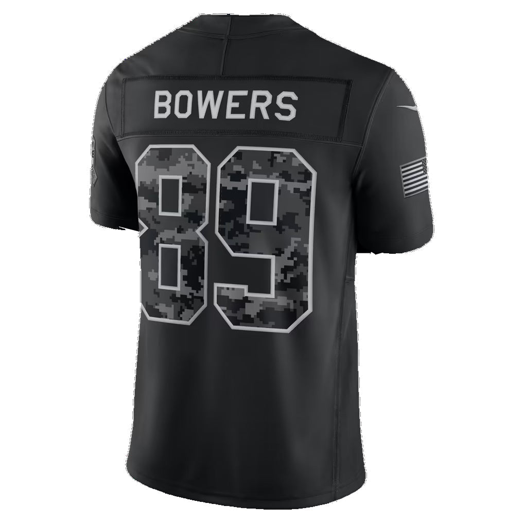 LV.Raiders #89 Brock Bowers Black 2026 Salute to Service Stitched Limited Football jersey CONTON
