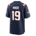 NE.Patriots #19 Kobee Minor Navy Team Game Jersey CONTON