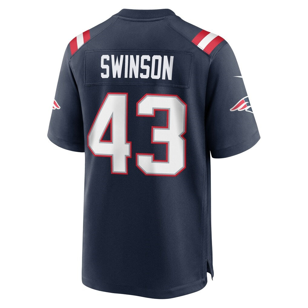 NE.Patriots #43 Bradyn Swinson Navy Team Game Jersey CONTON