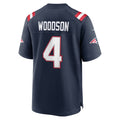 NE.Patriots #4 Craig Woodson Navy Team Game Jersey CONTON