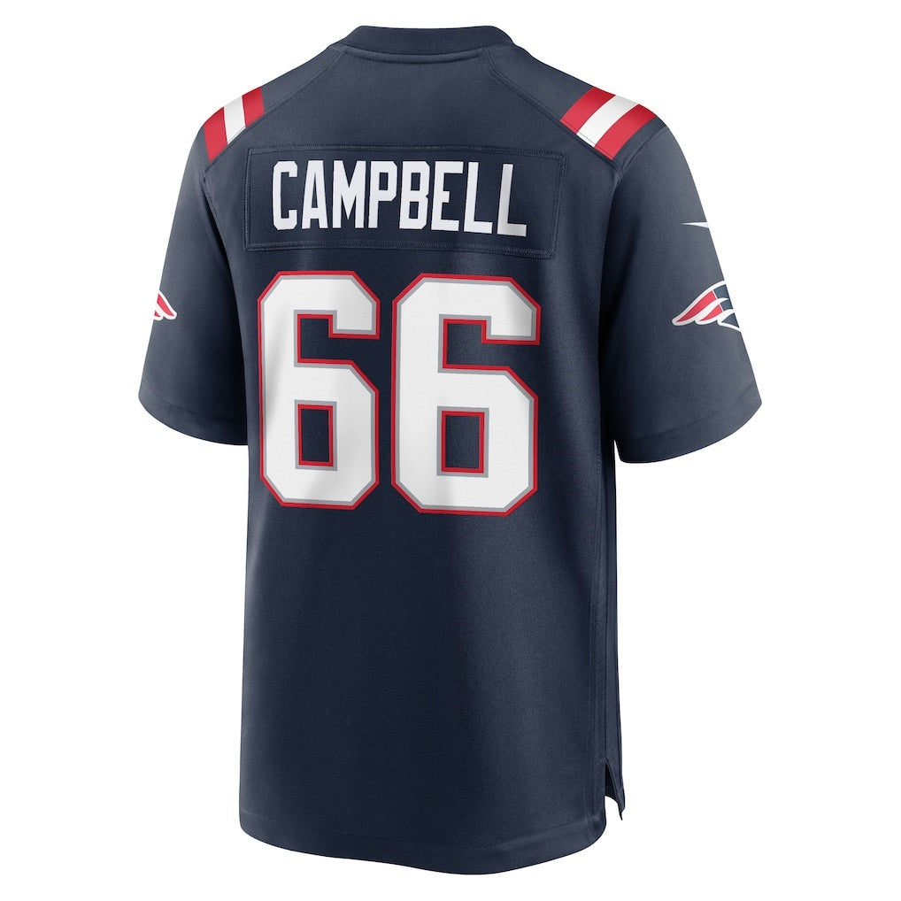 NE.Patriots #66 Will Campbell Navy Team Game Jersey CONTON