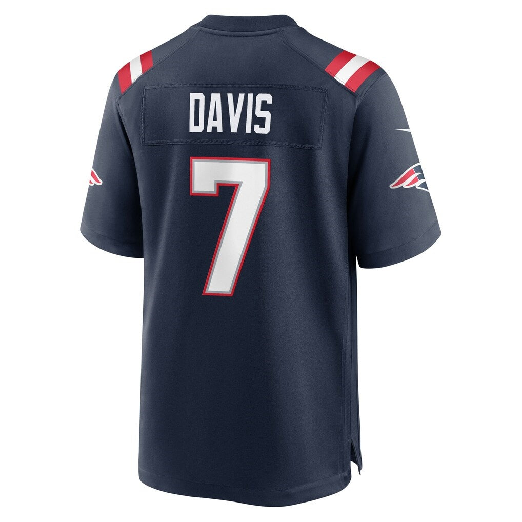 NE.Patriots #7 Carlton Davis Navy Team Game Jersey CONTON