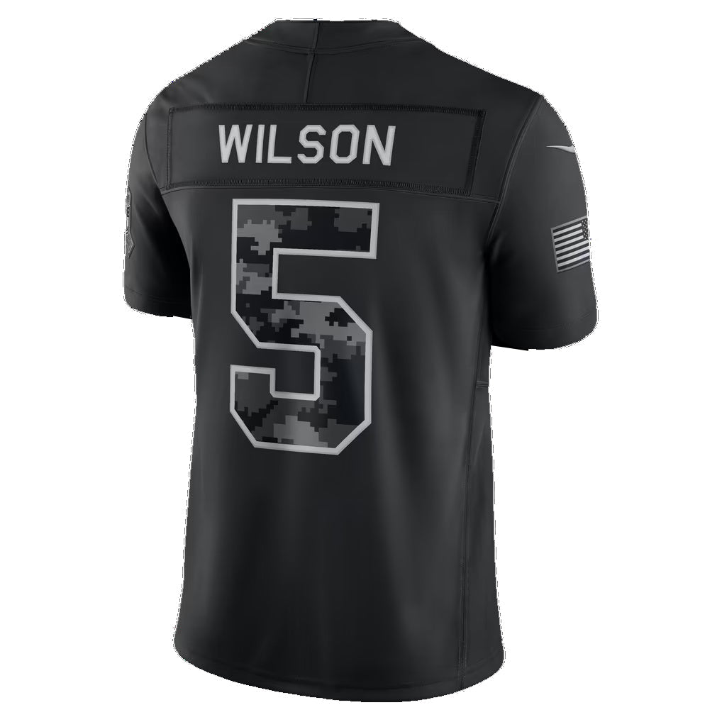 NY.Jets #5 Garrett Wilson Black 2026 Salute to Service Stitched Limited Football jersey CONTON