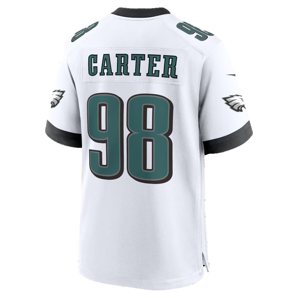 P.Eagles #98 Jalen Carter White Game Jersey CONTON