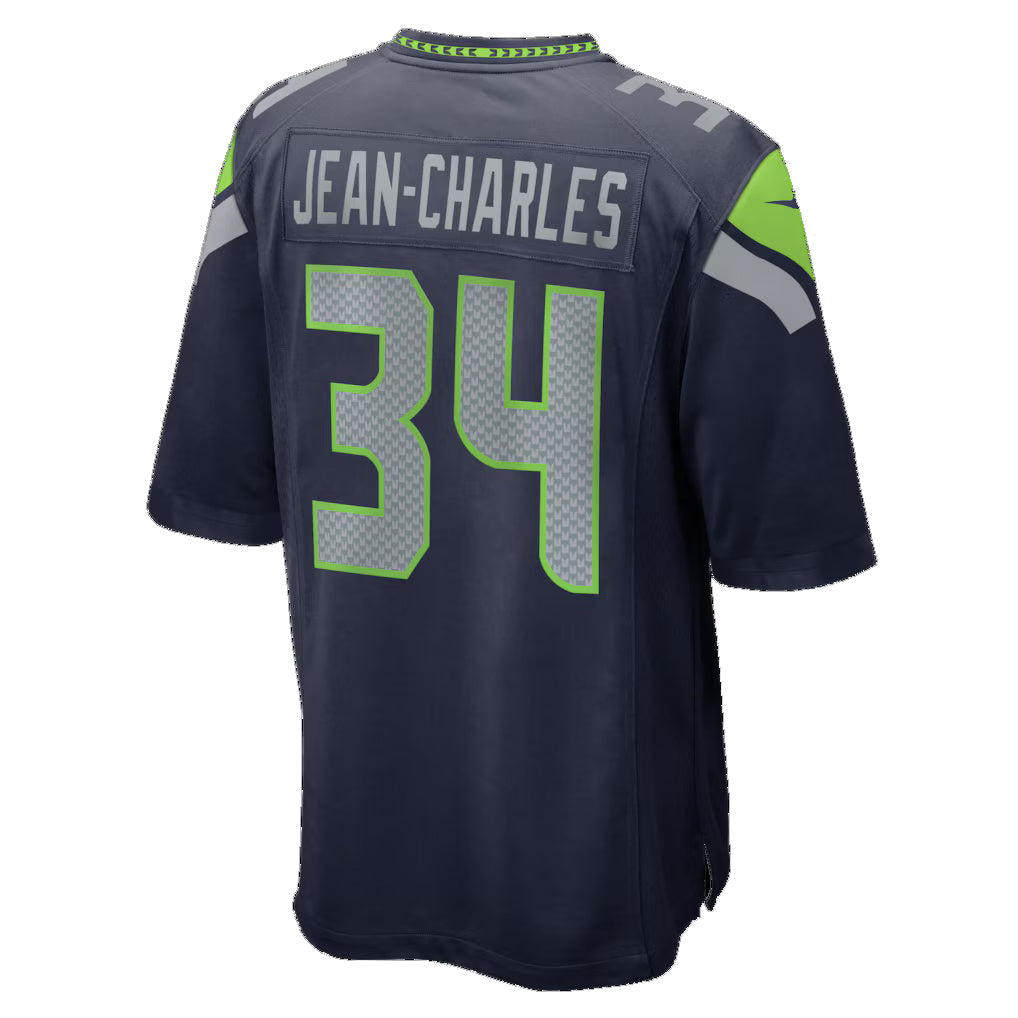 S.Seahawks #34 Shemar Jean-Charles College Navy Team Game Jersey CONTON
