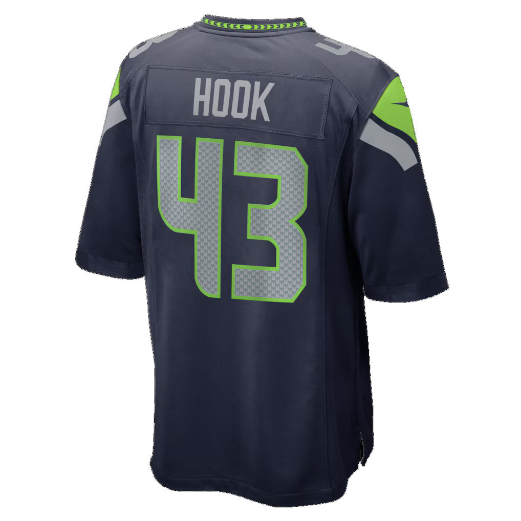 S.Seahawks #43 Maxen Hook College Navy Team Game Jersey CONTON