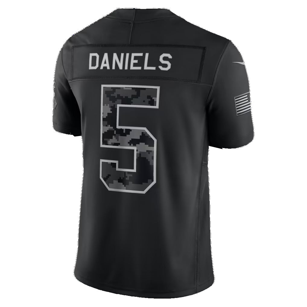 W.Commanders #5 Jayden Daniels Black 2026 Salute to Service Stitched Limited Football jersey CONTON