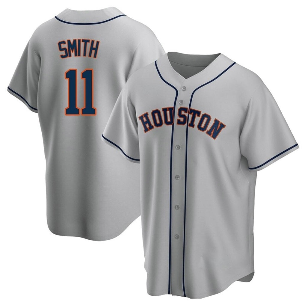 Houston Astros #11 Cam Smith Player Gray CONTON Home Game Stitched Jerseys