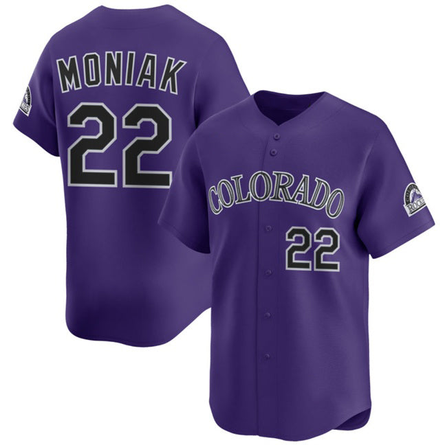 Colorado Rockies #22 Mickey Moniak Purple CONTON Limited Stitched Jersey