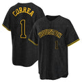 Houston Astros #1 Carlos Correa Player Black CONTON Snake Skin City Home Game Stitched Jerseys