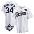 Los Angeles Dodgers #34 Fernando Valenzuela Player Gold White CONTON World Series 2026 Collection Stadium Game Stitched Jerseys