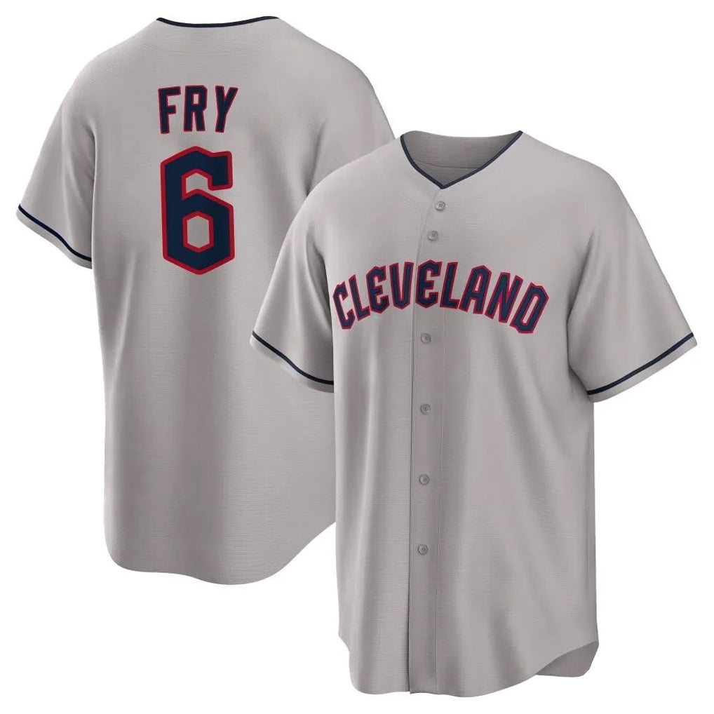 Cleveland Guardians #6 David Fry Player Gray CONTON Game Home Stitched Jerseys