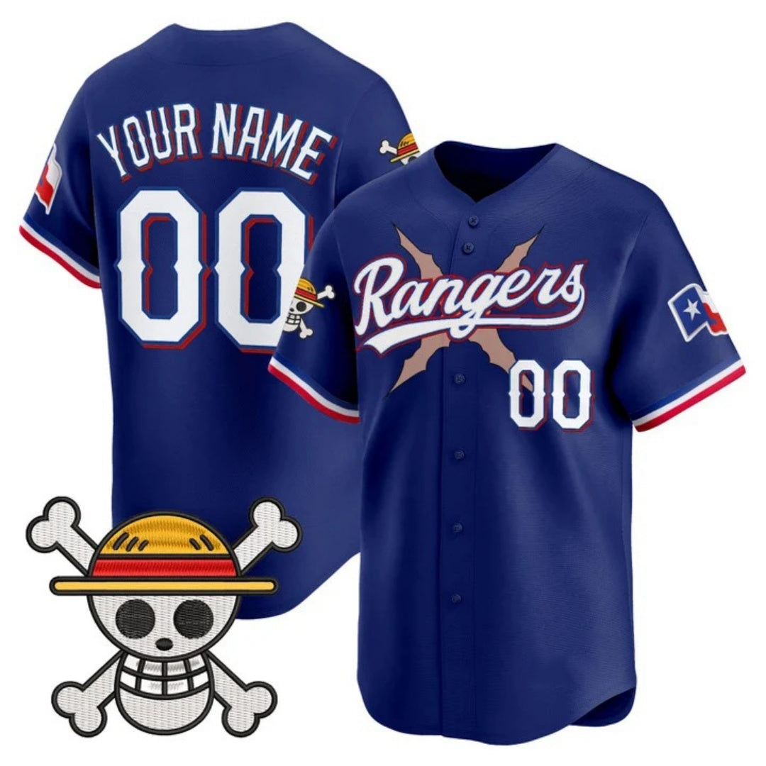 Custom Texas Rangers x One Piece Royal CONTON Vapor Premier Limited Jersey - Stitched