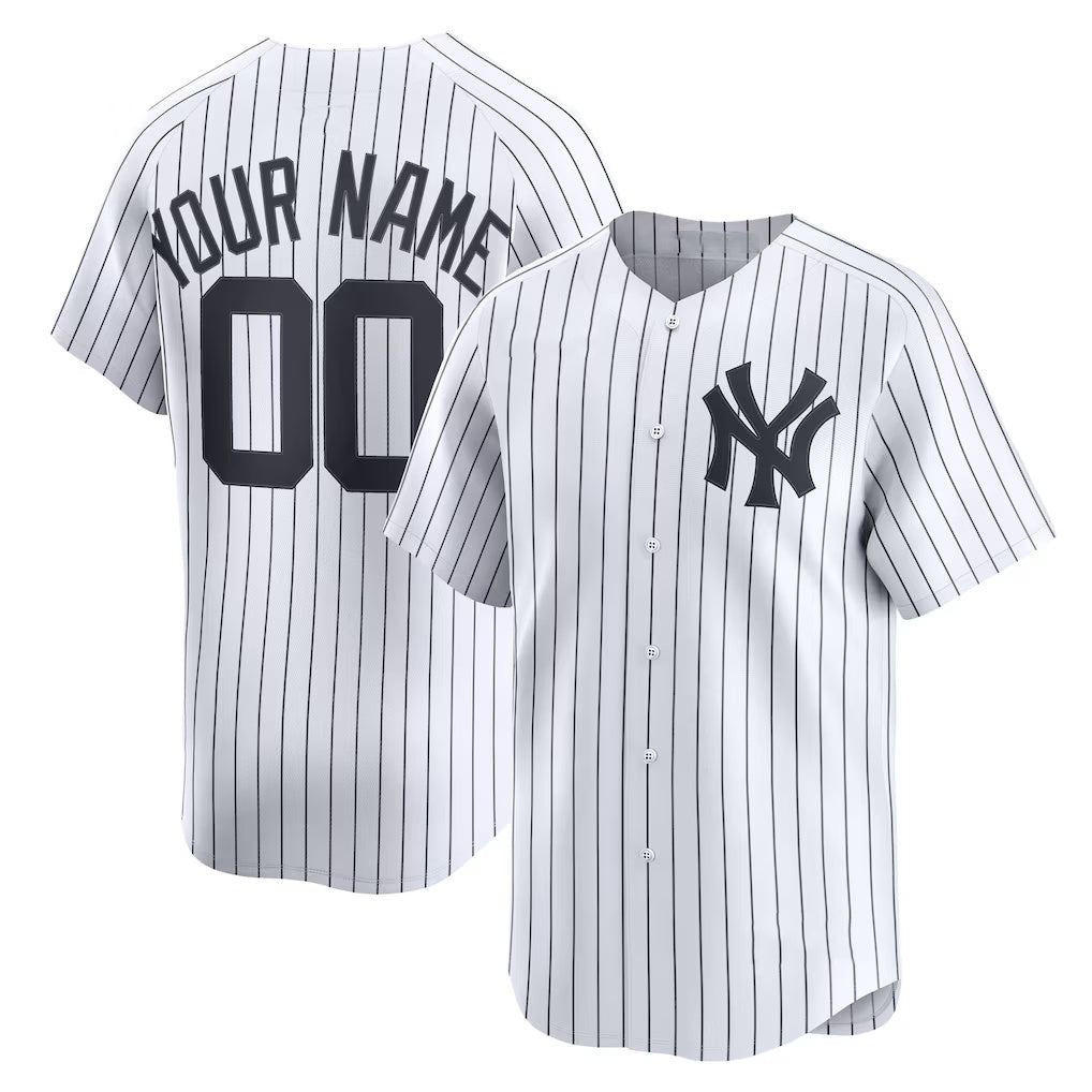 Custom New York Yankees White CONTON Home Limited Jersey