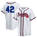 Atlanta Braves #42 Jackie Robinson White CONTON Home 2025 Day Replica Jersey