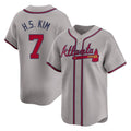 Atlanta Braves #7 Ha-Seong Kim Player Gray CONTON Limited Home Game Stitched Jerseys
