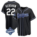 Los Angeles Dodgers #22 Clayton Kershaw Player Black CONTON World Series Meet Carbon Limited Home Stitched Jerseys