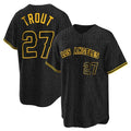 Los Angeles Angels #27 Mike Trout Player Black CONTON Snake Skin City Game Home Stitched Jerseys