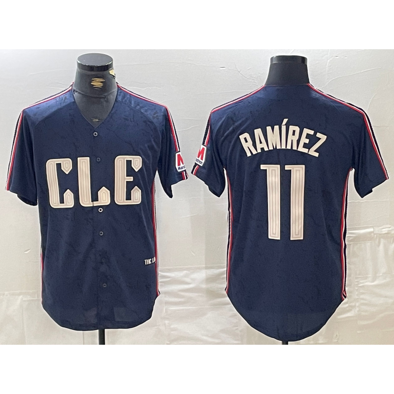 Cleveland Guardians #11 Jose Ramirez Navy CONTON 2024 City Connect Limited Stitched Jersey