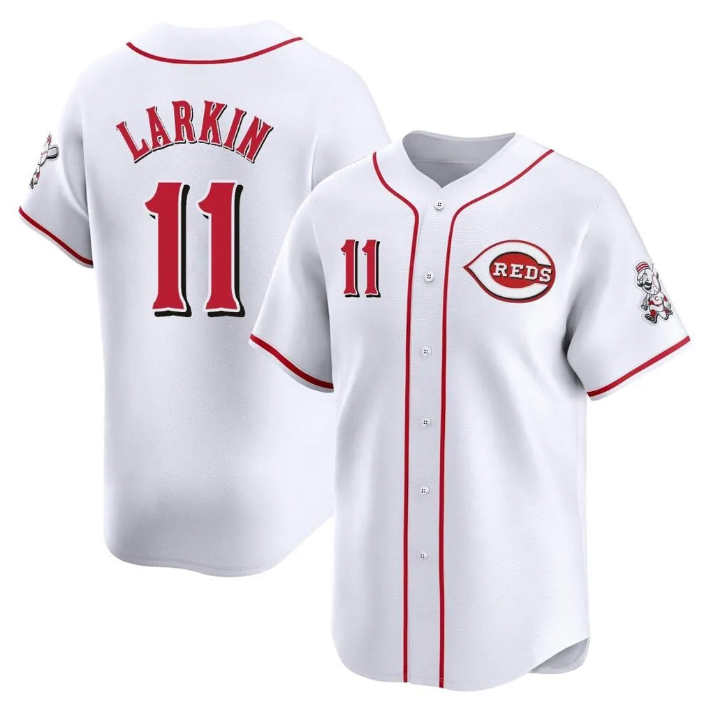 Cincinnati Reds #11 Barry Larkin Player White CONTON Home Limited Stitched Jerseys