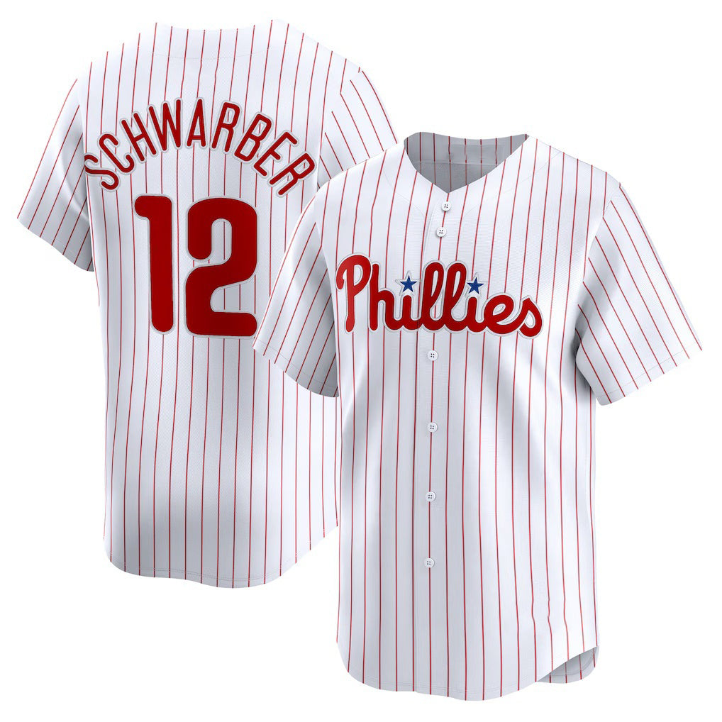 Philadelphia Phillies #12 Kyle Schwarber White CONTON Home Limited Player Jersey
