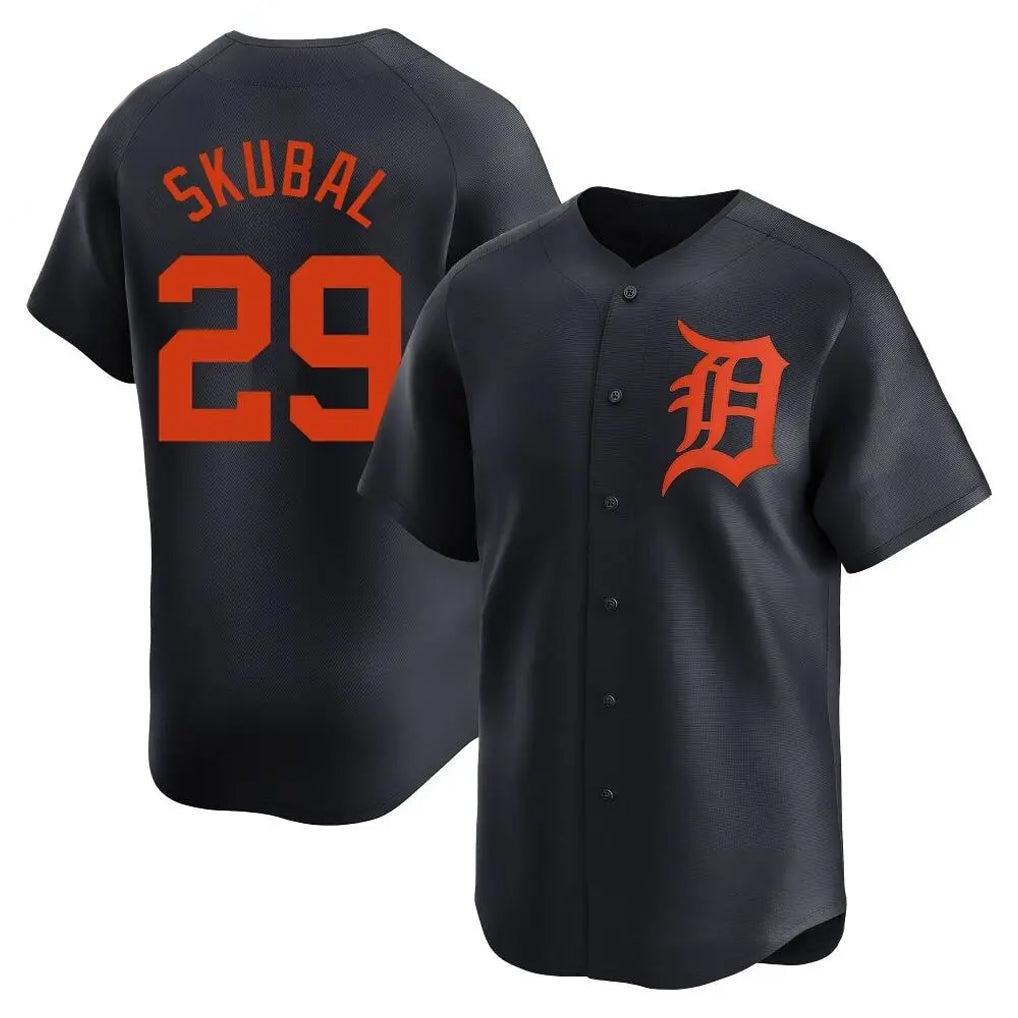 Detroit Tigers #29 Tarik Skubal Player Navy CONTON Home Limited Stitched Jerseys