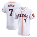 Houston Astros #7 Craig Biggio Player White CONTON Limited Elite Home Stitched Jerseys