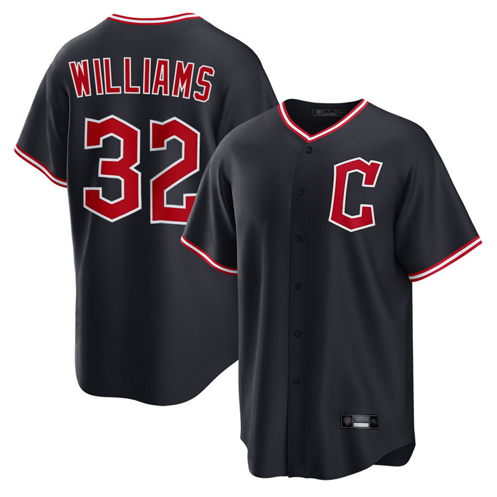 Cleveland Guardians #32 Gavin Williams Player Navy CONTON Home Game Stitched Jerseys