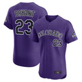 Colorado Rockies #23 Kris Bryant Player Purple CONTON Limited Elite Home Stitched Jerseys