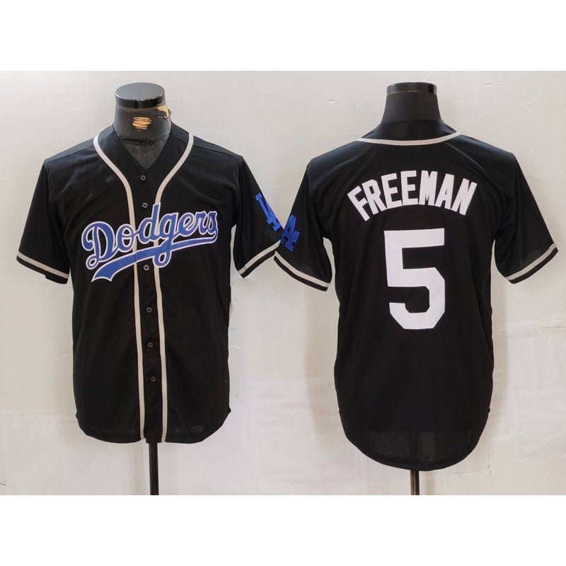Los Angeles Dodgers #5 Freddie Freeman Black CONTON Cool Base With Patch Stitched Jersey