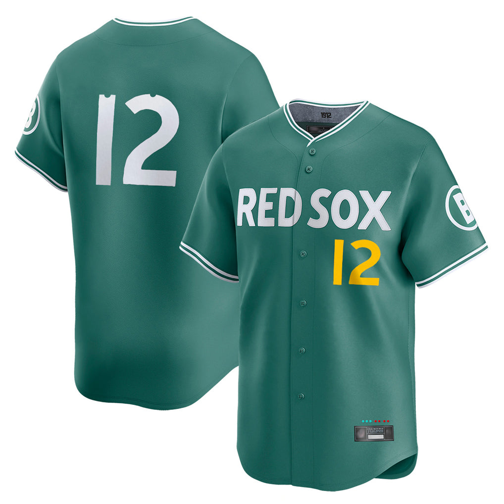 Boston Red Sox #12 Connor Wong Player Green CONTON City Connect Limited Home Game Stitched Jerseys1